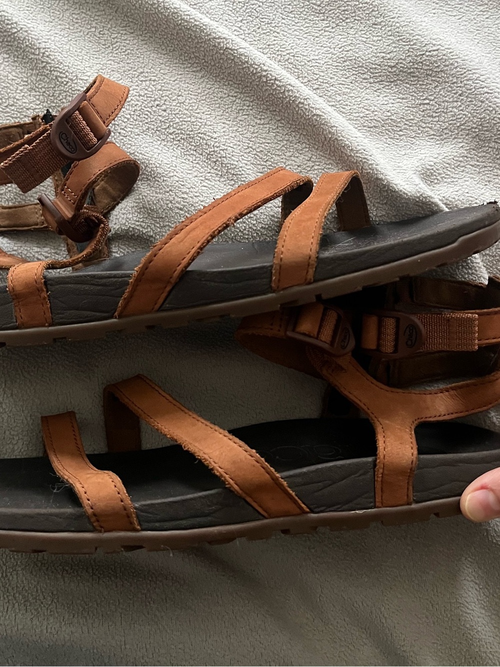 Chaco Brown Strappy Ankle-Zip Sandals